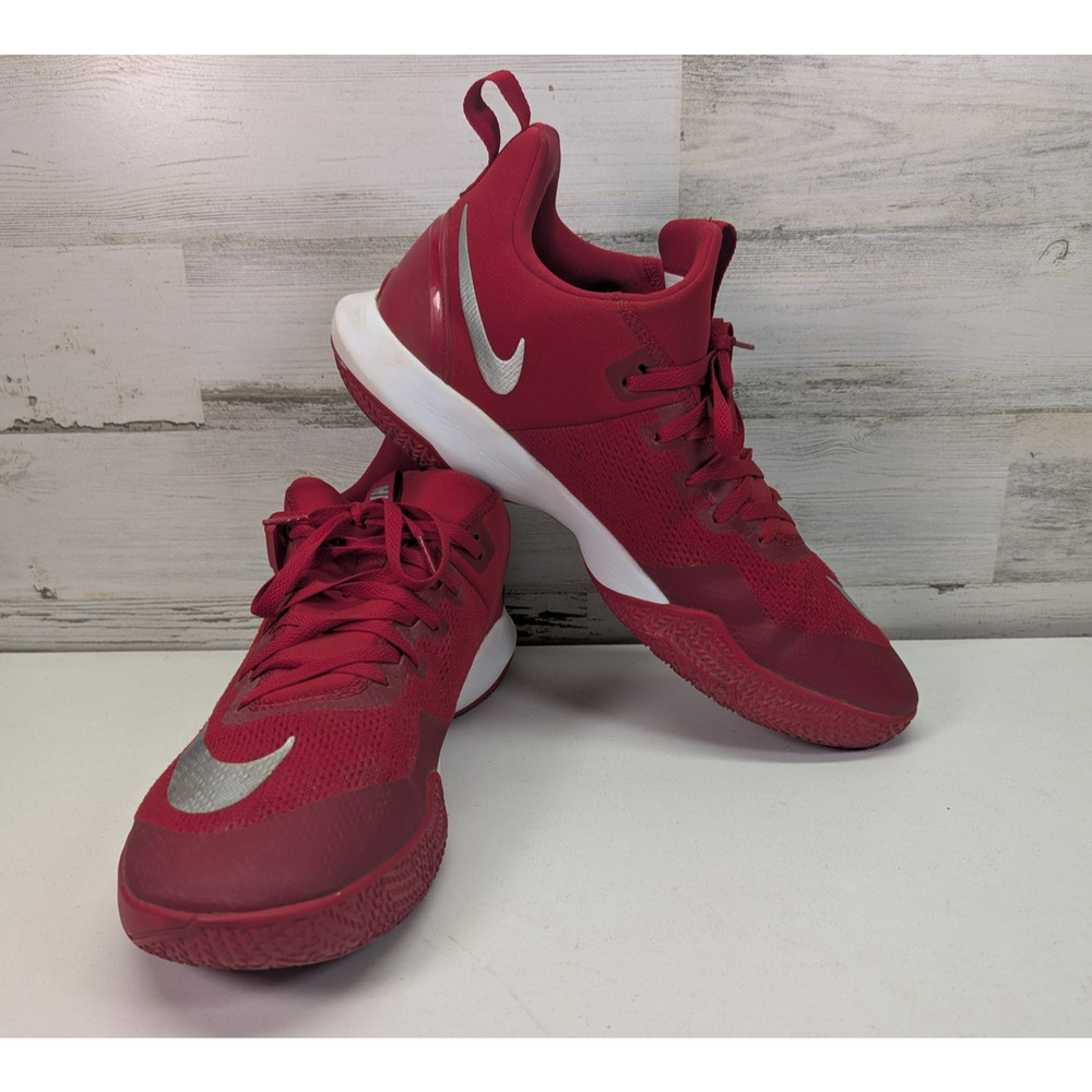 Nike Zoom Live II Shoes Mens Size 15 Red White Basketball Sneakers 942802-603
